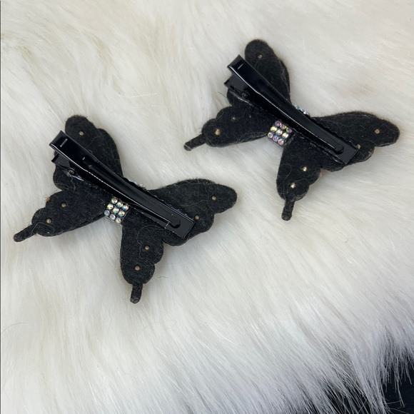 Colorful Rhinestone Butterfly Hair Clips - Picture 2 of 2